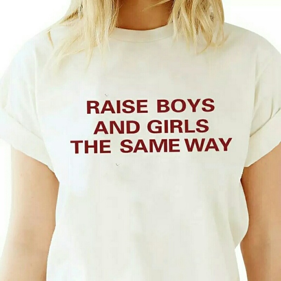 Raise Boys and Girls The Same Tee Shirt Top Boho - Picture 2 of 9